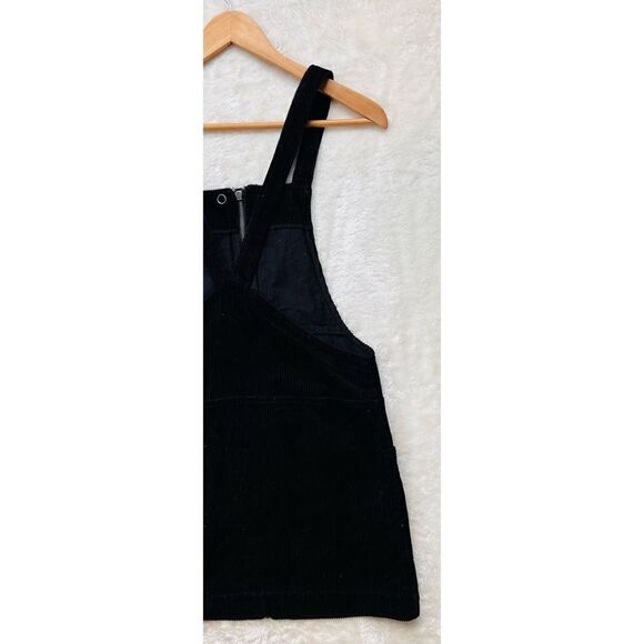 Forever 21 Black Corduroy Zip Up Overall Jumper Dress, Size Small - Picture 16 of 16
